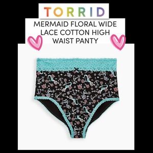 Torrid Mermaid Floral Wide Lace High Waist Panty NWT Size 3X